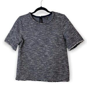 Banana Republic Black, White & Silver Details Short Sleeve Boxy  Top